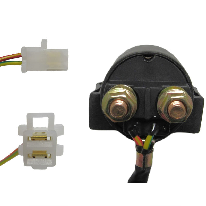 Starter Motor & Starter Relay (Solenoid) Kit, fits some GY6-150 Chinese ATVs, GoKarts, Scooters  Shaft OD=11.5mm Spline=9  Flange= 30mm  1 ring terminal Bolts c/c=77mm