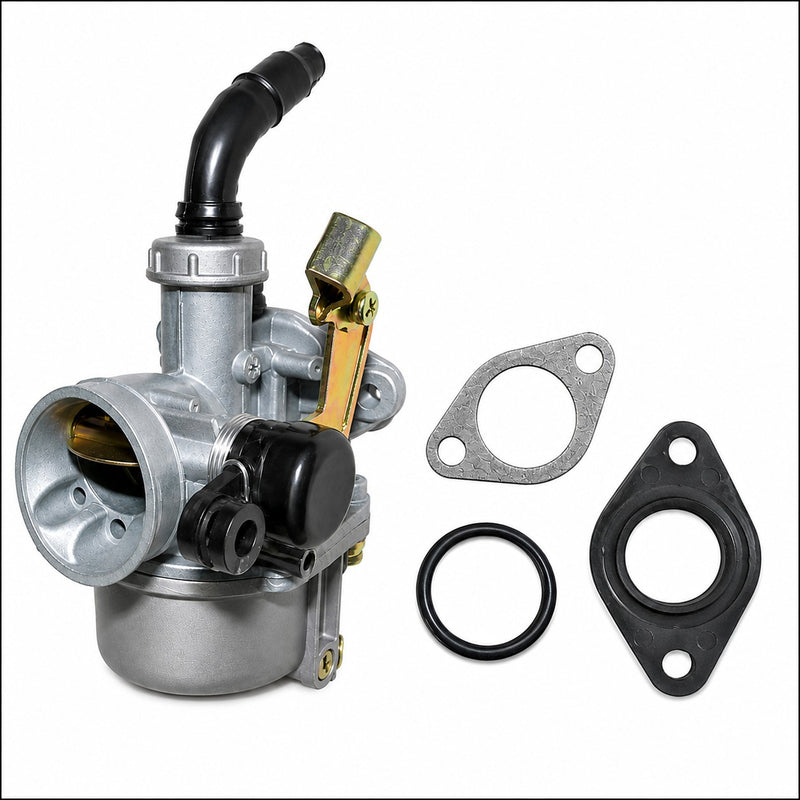 PZ22 Carburetor with Insulator & Paper Gasket, 50-125cc ATV, Dirtbike  CABLE CHOKE  Intake ID=22 Air OD=35  Bolts Ctr to Ctr 48mm