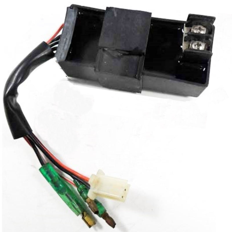 CDI Box 2 Stroke  Alpha Sports LG 50, LG 90  49-90cc Taiwan ATVs, Scooters  2 pin jack, 1 FM plug, 2 male plugs, 2 screws  87x38x23  REPLACES 30410-117-000 BK00006
