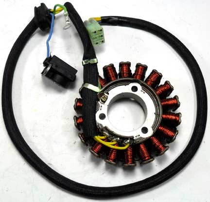 Stator  18 Pole, 5 Pins in 6 Pin Jack + 1 Ground Eyelet, OD=93 ID=35 H=23 Bolts c/c=38 Coil c/c=34