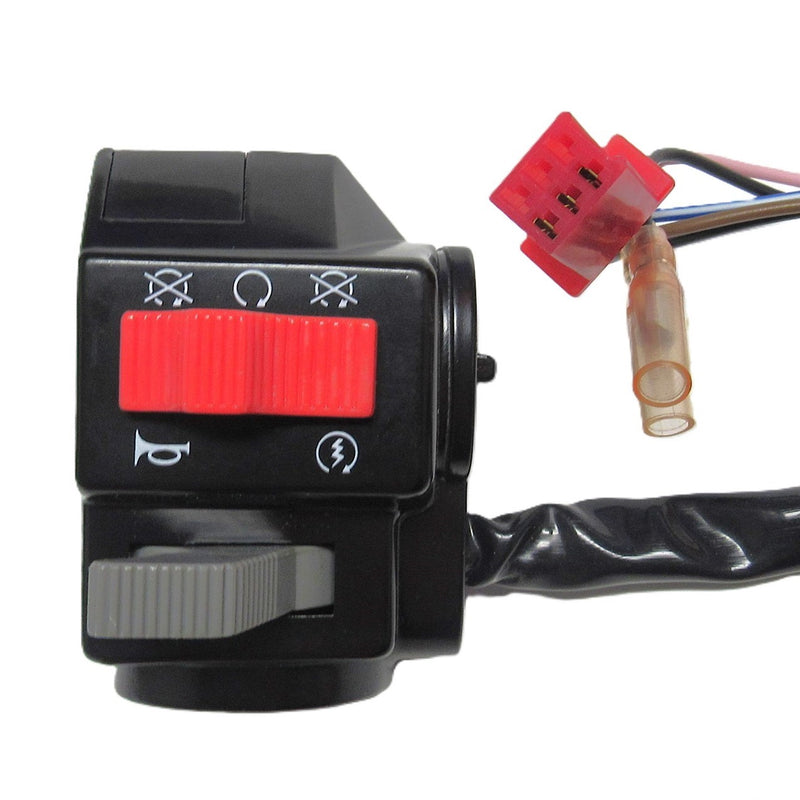 Handlebar Switch (Left Hand)  3 Pins in 6 Pin Male Jack + 2 Wires