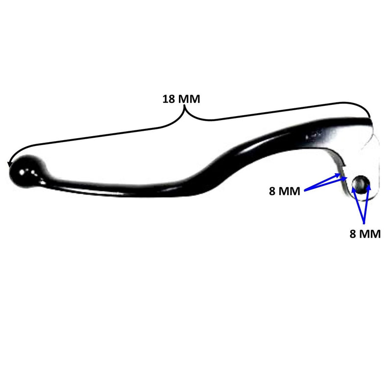 Rear Brake Lever (Left Hand)  Fits Implus E-Ton TXL50,TXL90, Lightning AXL50, Thunder AXL90, Viper RXL50, 70, 90, 150cc,CXL150 + Polaris, Alpha Sports, Dinli ATVs + More L=18cm Hole ID=8mm Thick at Mount=8mm