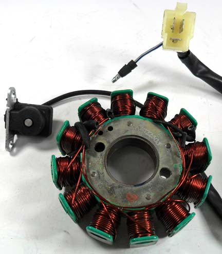 Stator (120W)  12 Pole 3 Pins in 3 Pin Jack + 1 Wire OD=92 ID=29 H=28 Bolts c/c=41 Coil c/c=34