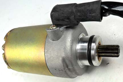 STARTER MOTOR  Fits Some Chinese ATVs, Dirtbikes, and other products. Shaft Splines=9 Spline L=18mm Flange= 30mm, 1 ring terminal, Bolts c/c=38mm, center hole 18mm from body. Main body OG=60, L=90mm