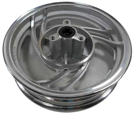Wheel Rim (Front) (2.50x10), Rotor Bolt  Pattern=3x57mm  Offset=0.50 in, Shaft ID=10 mm, Silver