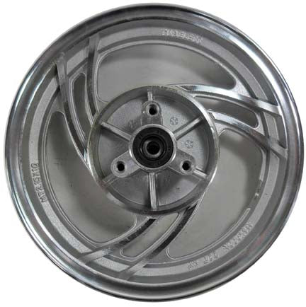 Wheel Rim (Front) (2.50x10), Rotor Bolt  Pattern=3x57mm  Offset=0.50 in, Shaft ID=10 mm, Silver