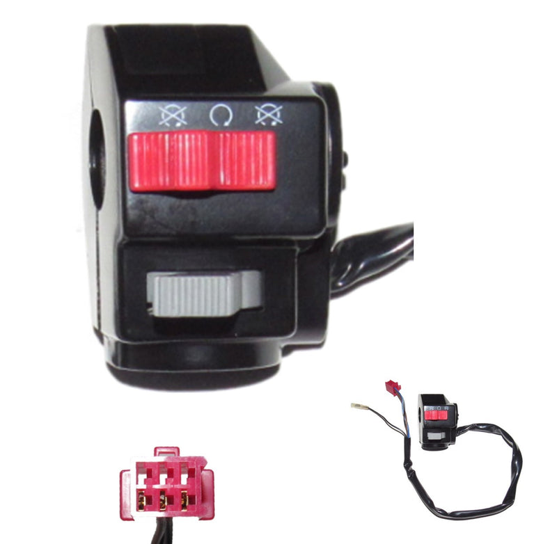 Handlebar Start-Kill Switch (Left Hand) 3 WIRE IN A 6 WIRE MALE JACK + 1 WIRE