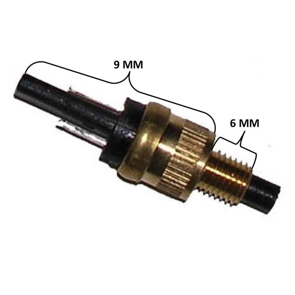 BRAKE SWITCH (MOPED)  Threads=6mm Base to Tip=9mm  Out=Closed, In=Open Circuit
