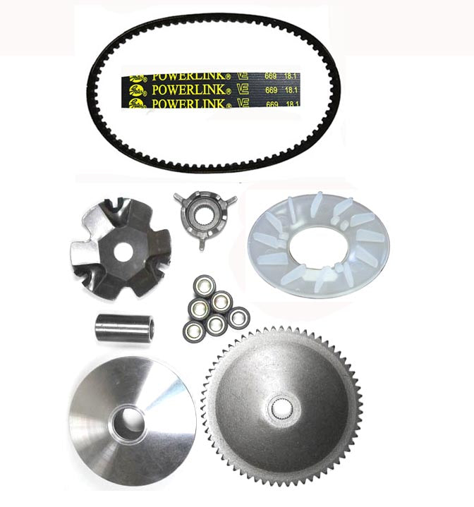 Front Clutch Variator and Drive Belt GY6 50cc 49cc QMB139 Short Case Scooters