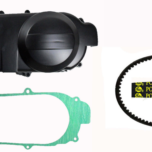 Crankcase Cover w/Kick Start Gear, Belt & Gasket Short Case GY6 49cc 50cc QMB139