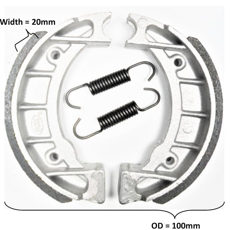 Brake Shoes  OD=100x20mm  Fits Some Tomos Revivals, ATVs, Scooters