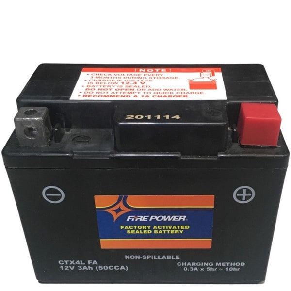 CTX4L FA Fire Power Battery  Sealed Maintenance Free  L=4 3/8