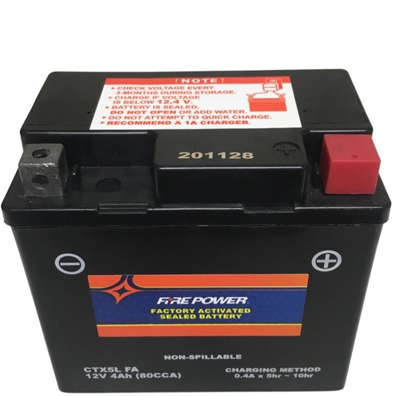 CTX5L FA Fire Power Battery  Sealed Maintenance Free  L=4 1/4