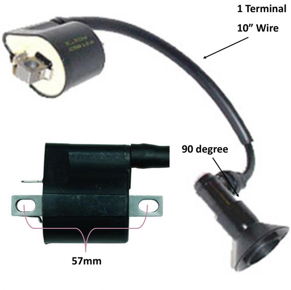 Ignition Coil  Plug Cap=90deg, 10