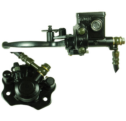 Rear Brake Assembly  Fits Most Chinese Mini ATVs  Caliper Bolts Ctr to Ctr 63mm  Line L= 55 inches  Caliper L=85 W=77