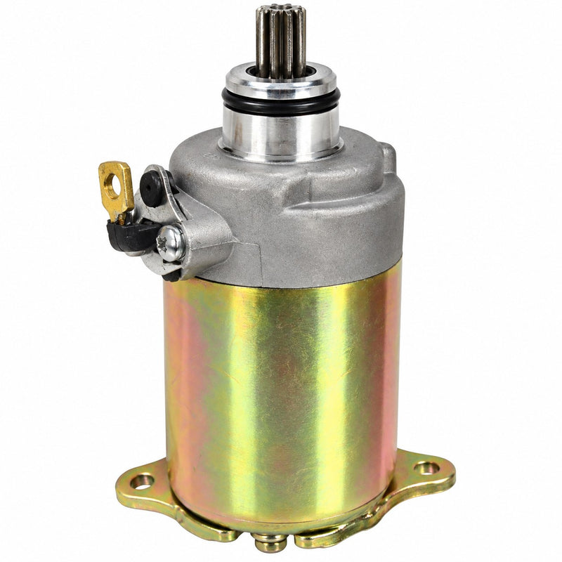 STARTER MOTOR  Fits Most GY6-125, GY6-150 Chinese ATVs, GoKarts, Scooters  Shaft OD=11.5mm Spline=9  Flange= 30mm  1 ring terminal Bolts c/c=77mm