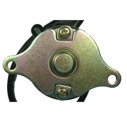 STARTER MOTOR  Fits Most GY6-125, GY6-150 Chinese ATVs, GoKarts, Scooters  Shaft OD=11.5mm Spline=9  Flange= 30mm  1 ring terminal Bolts c/c=77mm