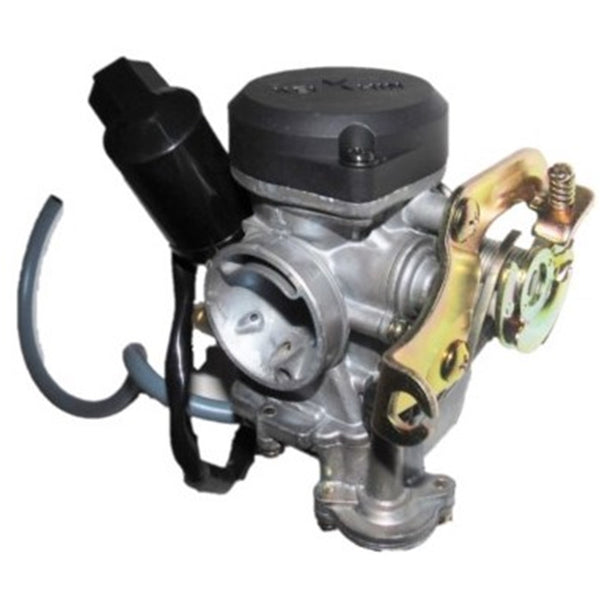 Keihin Style PD18J Carburetor with booster pump TOP QUALITY - Best Value Intake ID=18 OD=28 Air Box OD=38mm Fits Most 49-90cc Scooters With GY6 Belt Drive Motors