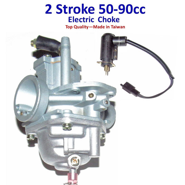 Mikuni Style 18mm 2 Stroke CarburetorElectric ChokeTaiwan-Top QualityFits E-Ton Impuls TXL50, TXL90, Lightning AXL50, Thunder AXL90, Sierra DXL90, Viper RXL50, RXL70, RXL90R ATVs 49cc Beamer, Matrix 50 Scooter Polaris Alpha Sports D