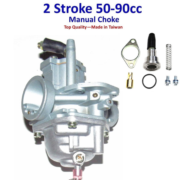 Mikuni Style 18mm 2 Stroke CarburetorManual ChokeTaiwan-Top QualityFits E-Ton-Impuls TXL50,TXL90-Lightning AXL50-Thunder AXL90-Viper RXL50, RXL70, RXL90R ATVs 49cc Beamer, Matrix 50 Scooters Polaris Alpha Sports Di*Click Here for Additiona