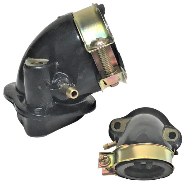 INTAKE MANIFOLD Fits GY6-125, GY6-150 ATVs, GoKarts, Scooters, UTVs ID=22 ID=32 Bolts C/C=45mm Bolt Height=34mm 2 Nipple