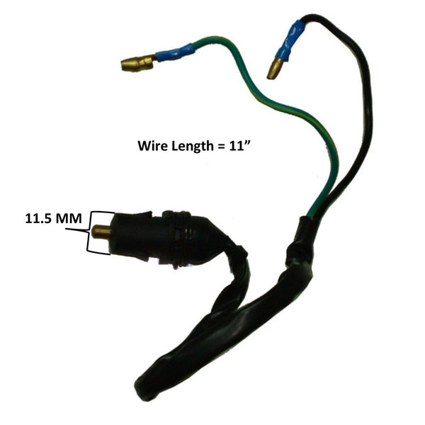 REAR BRAKE SWITCH  2 Male Plugs OD= 11.5 Wire L=280mm Fits Implus E-Ton TXL50,TXL90, Lightning AXL50, Thunder AXL90, Viper RXL50, 70, 90, 150cc,CXL150 + Beamer, Matrix Scooters + Polaris, Alpha Sports, Dinli ATVs + More