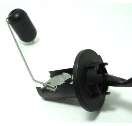 Fuel Level Sending Unit  Round 48mm 2 Pin Jack  Rod 30mm to 45d turn, then  102mm to 45d turn, 15mm to Float