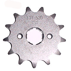 Front Sprocket #520 13th  Fits E-Ton Viper RXL70, RX4-70, Viper RX4-70M, RXL90R ATVs + E-Ton Rover UK1, Rover GT UK2, Other Models Bolts=2x34mm Ctr to Ctr, Splines=6 Shaft=18/20mm (shortest/longest point)