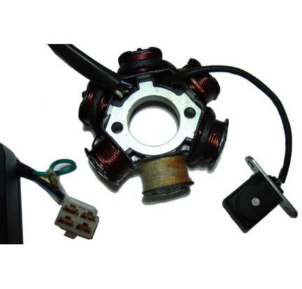 Stator 49-150cc 4 Stroke  Fits many Chinese ATVs, GoKarts, Scooters  6 COIL 4 Pin in 4 Pin Jack + 1 wire