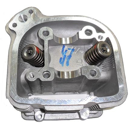 Cylinder Head Type 2  GY6-150 ATVs, GoKarts, Scooters H=73 B=57 Exhaust Angle 12deg (with valves and springs) Fits E-Ton Sport 150, Tomos Nitro 150, + More