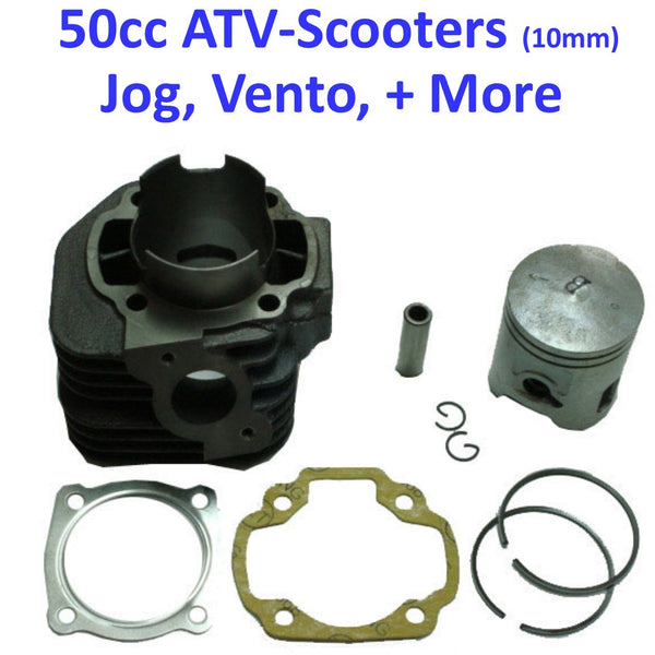 Cylinder Piston Top End Kit 49cc 2 Stroke ATVs, Scooters B=40mm Pin=10mm H=64mm  Baccio, Benelli, Jog, QJ, Vento