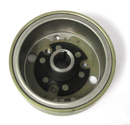 Flywheel  49cc  ID=81.5mm H=37mm  Shaft opening taper=16.75mm to 14mm QJ 2-stroke