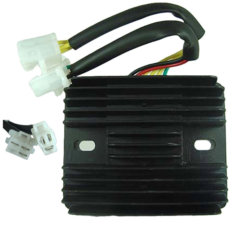 Voltage Regulator Rectifier 200-300cc Chinese ATVs, GoKarts, Scooters  3 Pin in 3 Pin Jack + 3 Pins in 4 Pin Jack  110x85, Bolts Ctr to Ctr 80mm