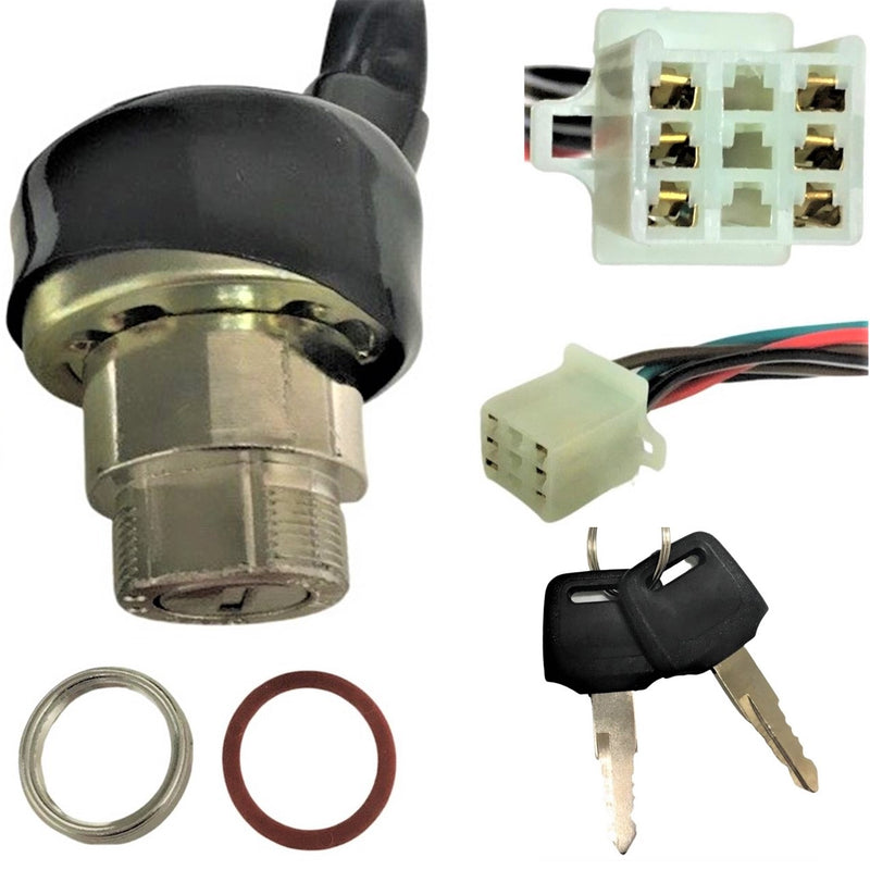 Ignition Switch  Fits Many 70-110cc ATVs  6 pins in 9 pin Male Jack