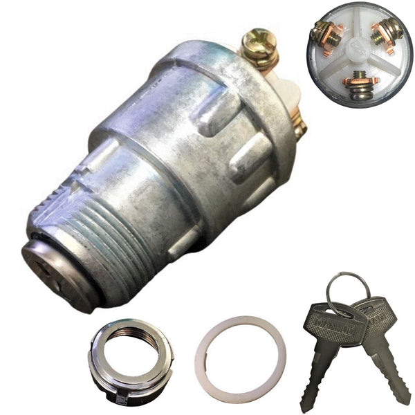 Ignition Switch  Momentary Action (Springs Back)  Fits Many Chinese GoKarts  3 Wire Terminals