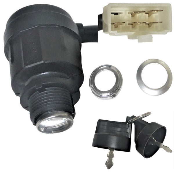 Ignition Switch  Momentary Action (Springs Back)  Fits Many Chinese GoKarts  5 Pins in 6 Pin Female Jack