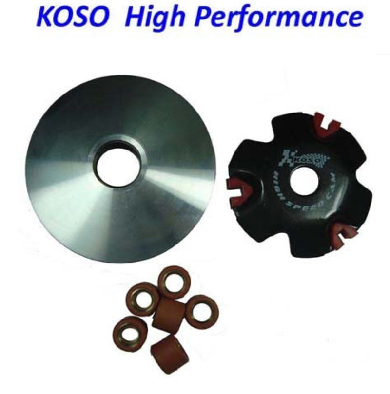 VARIATOR KIT (HIGH PERFORMANCE) KOSO  GY6-QMB 49cc Chinese Scooters  Shaft=14mm OD=88