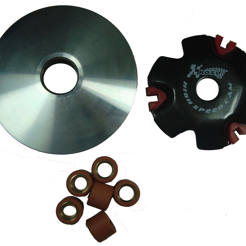 High Performance 50cc Long Case Scooter Clutch & Belt Kit- Front Clutch Variator, Rear Clutch Pulley, PowerLink Drive Belt & Belt Cover Gasket, Increased Performance Potential