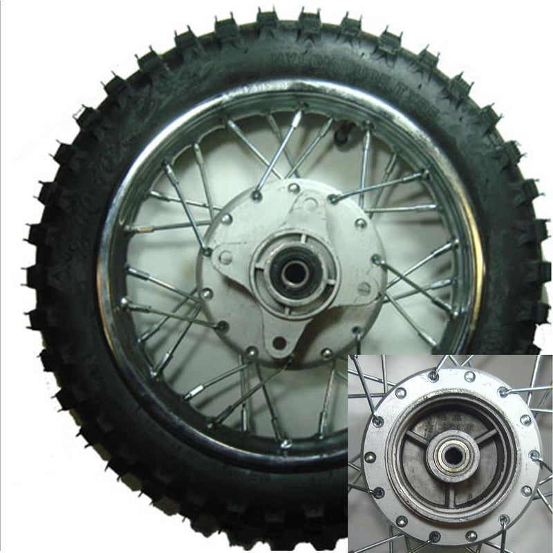 Rear Wheel With TireRim=1.40X10 Tire=2.50x10Drum ID=80 Axle=12mm Bolts Cross c/c=90mm