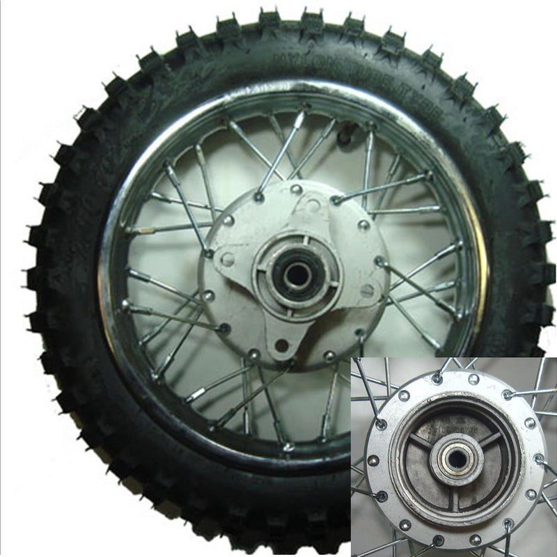 Rear Wheel With TireRim=1.40X10 Tire=2.50x10Drum ID=80 Axle=12mm Bolts Cross c/c=90mm