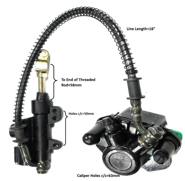 REAR FOOT BRAKE ASSEMBLY  50-125cc Mid Sized Chinese ATVs, Dirtbikes