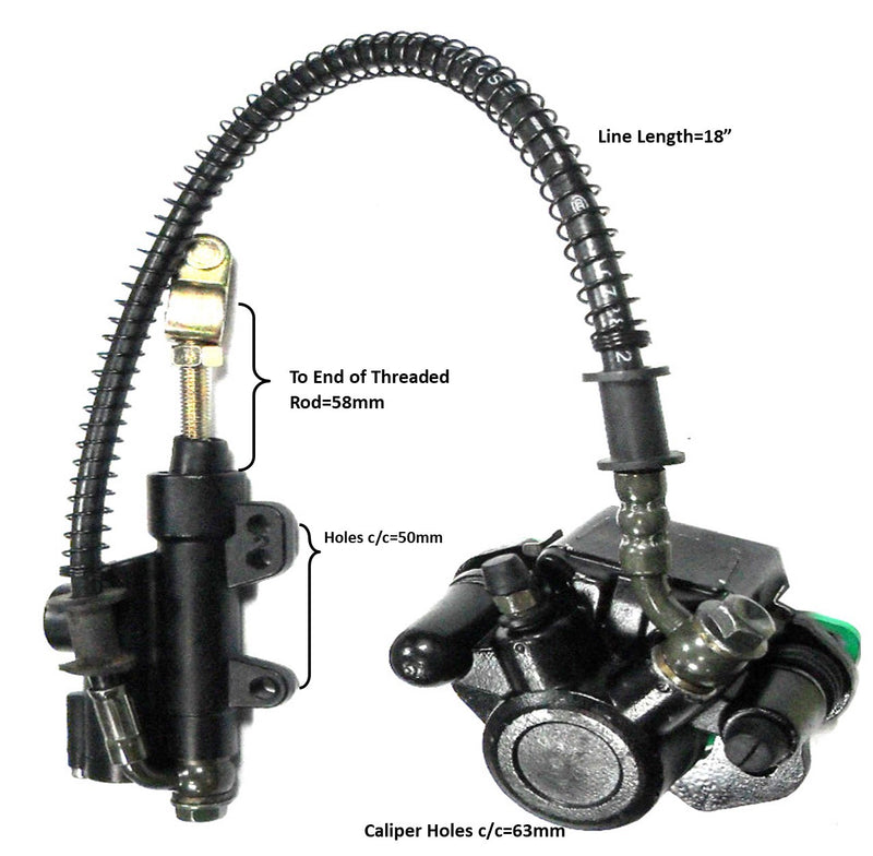 REAR FOOT BRAKE ASSEMBLY  50-125cc Mid Sized Chinese ATVs, Dirtbikes