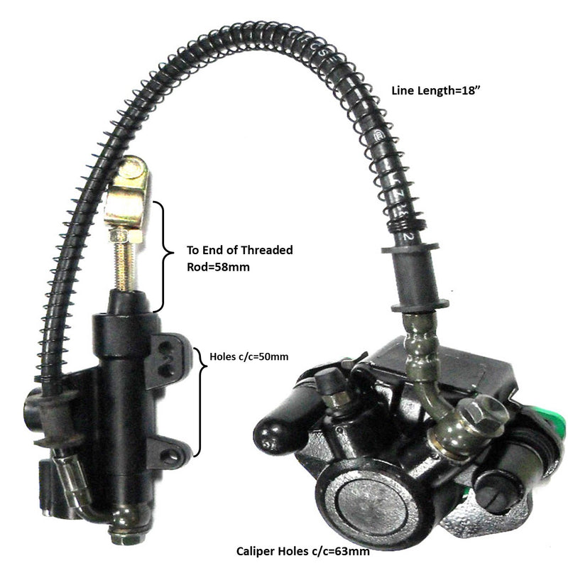 REAR FOOT BRAKE ASSEMBLY  50-125cc Mid Sized Chinese ATVs, Dirtbikes