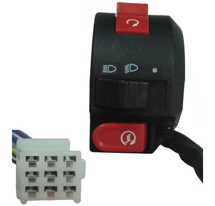 Handlebar Switch (Left Hand)  9 Pins in 9 Pin Male Jack