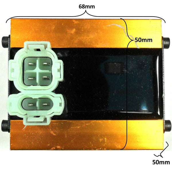 CDI Box 4 Stroke (DC)  49-150cc ATV, GoKarts, Scooters with GY6 Belt Drive Engine  HIGH PERFORMANCE  2 plug 6 pin  68x50x30