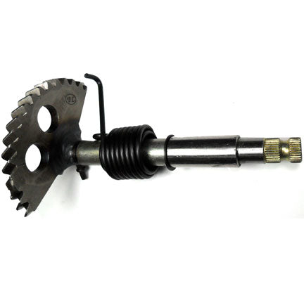KICK START SHAFT SPINDLE WITH GEAR  Fits GY6125, GY6150, ATVs, GoKarts, Scooters  Length=129mm