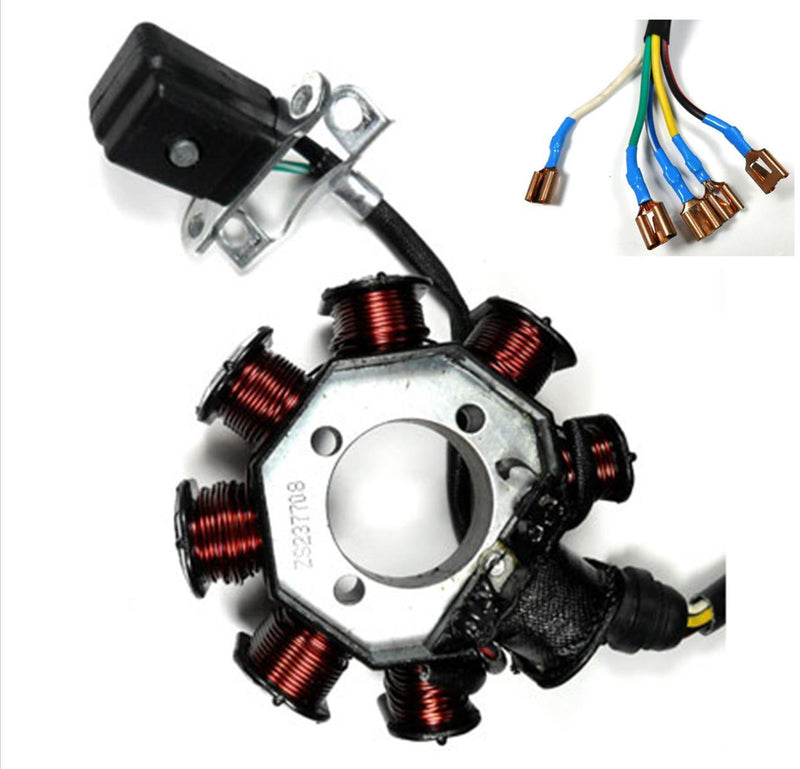 Stator 150-250cc  8 Pole OD=89 ID=32 H=34 5 Wires No Jack Pickup Coil c/c=36