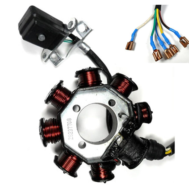 Stator 150-250cc  8 Pole OD=89 ID=32 H=34 5 Wires No Jack Pickup Coil c/c=36