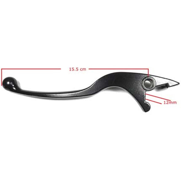 BRAKE LEVER (Left Hand)  Fits many ATVs & Scooters  L=191mm Bolt Hole ID=8mm Thick=12mm