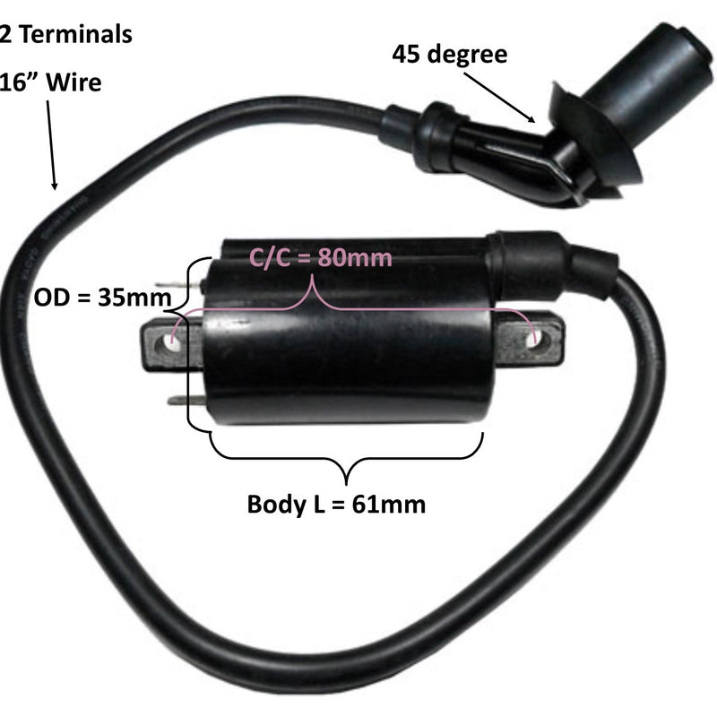 Ignition Coil  Plug Cap=45deg 16